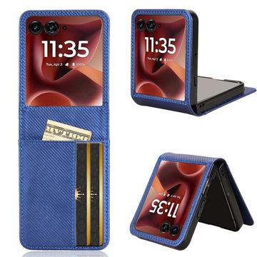 Motorola Razr 60 Ultra FlexCard Custodia in fibra di carbonio con slot per schede - Blu