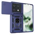 Custodia ibrida con anello rotante e protezione per fotocamera per Motorola Razr Fold - Blu