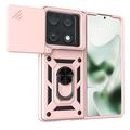 Custodia ibrida con anello rotante e protezione per fotocamera per Motorola Razr Fold - Rosa Oro