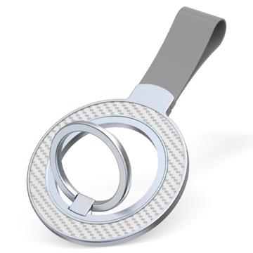 Porta anelli magnetico multifunzionale con cinturino - Bianco