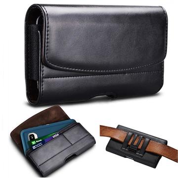 Custodia universale multifunzionale a fondina orizzontale con tasche per carte di credito - XXXL - Nero