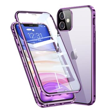 Custodia Magnetica iPhone 11 con Vetro Temperato - Viola