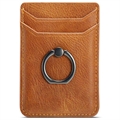 Portacarte con Blocco RFID ed Anello Muxma MX112 - Elegante - Marrone