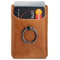 Portacarte con Blocco RFID ed Anello Muxma MX112 - Elegante - Marrone