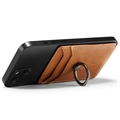 Portacarte con Blocco RFID ed Anello Muxma MX112 - Elegante - Marrone