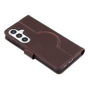 Custodia a portafoglio in pelle MyTPhone CardMate per Samsung Galaxy S26+ - Marrone scuro