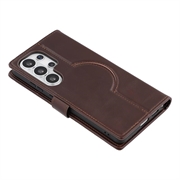 Custodia a portafoglio in pelle MyTPhone CardMate per Samsung Galaxy S26 Ultra - Marrone scuro