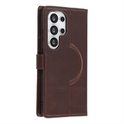 Custodia a portafoglio in pelle MyTPhone CardMate per Samsung Galaxy S26 Ultra - Marrone scuro