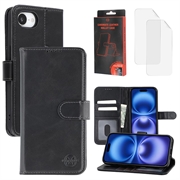 Custodia a portafoglio in pelle MyTPhone CardMate per iPhone 17e - Nera