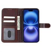Custodia a portafoglio in pelle MyTPhone CardMate per iPhone 17e - Marrone scuro