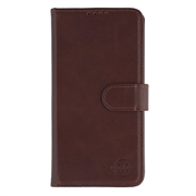 Custodia a portafoglio in pelle MyTPhone CardMate per iPhone 17e - Marrone scuro