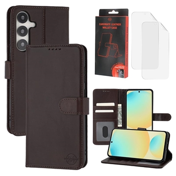 Custodia a portafoglio in pelle MyTPhone CardMate per Samsung Galaxy S24 FE - Marrone scuro
