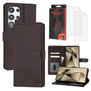Custodia a portafoglio in pelle MyTPhone CardMate per Samsung Galaxy S24 Ultra - Marrone scuro