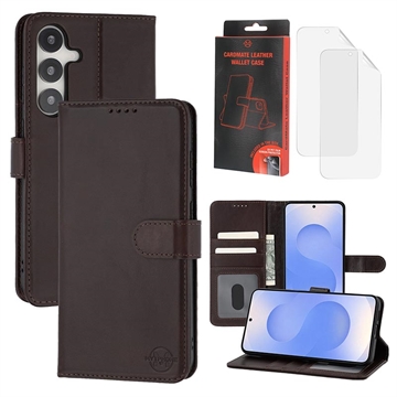 Custodia a portafoglio in pelle MyTPhone CardMate per Samsung Galaxy S25+ - Marrone scuro