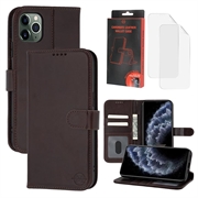 Custodia a portafoglio in pelle MyTPhone CardMate per iPhone 11 Pro Max - Marrone scuro