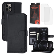 Custodia a portafoglio in pelle MyTPhone CardMate per iPhone 12/12 Pro - Nero