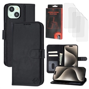 Custodia a portafoglio in pelle MyTPhone CardMate per iPhone 15 Plus/14 Plus - Nero