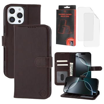 Custodia a portafoglio in pelle MyTPhone CardMate per iPhone 16 Pro - Marrone scuro
