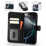 Custodia a portafoglio in pelle MyTPhone CardMate per iPhone 17 Pro Max - Nera