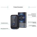 Campanello wireless impermeabile N189 - Spina UE, portata 200m, 52 melodie - Nero