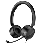 NUOVO BEE H360 Cuffia telefonica On Ear 3,5 mm / USB Microfono a cancellazione di rumore con microfono per computer PC Laptop Stereo