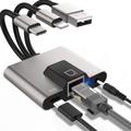 NK-1056S Adattatore Ethernet 3-in-1 - USB-C, USB-A e Lightning - 10cm