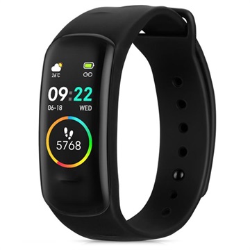 Fitness Tracker Impermeabile con Frequenza Cardiaca ID115 Plus - Nero