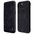 Custodia Flip Nillkin Qin Pro per iPhone 15 - Nera