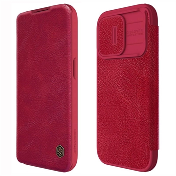 Custodia Flip Nillkin Qin Pro per iPhone 15 Pro Max - Rossa