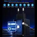Caricabatterie USB-C rapido PD da 60W per Nintendo Switch 2/Lite/OLED con cavo da 2m