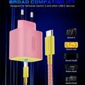 Caricabatterie USB-C rapido PD da 60W per Nintendo Switch 2/Lite/OLED con cavo da 2m - Rosa