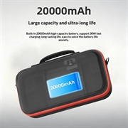 Custodia da trasporto con power bank per Nintendo Switch 2 - 20000mAh/30W - Nera