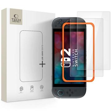 Nintendo Switch 2 Tech-Protect Easy Set+ Pellicola protettiva in vetro temperato - 9H - 2 pezzi.