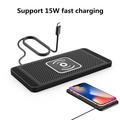 Caricabatteria da auto wireless in silicone antiscivolo da 15W - USB-C - Nero