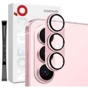 Samsung Galaxy S26+ Northjo Protezione completa in metallo opaco e vetro temperato Protezione della lente della fotocamera - Rosa