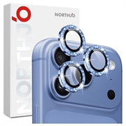 Protezione per obiettivo fotocamera Northjo Glitter per iPhone 18 Pro/18 Pro Max - Blu