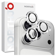 Protezione per obiettivo fotocamera Northjo Glitter per iPhone 18 Pro/18 Pro Max - Argento