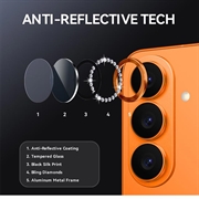 Set di protezioni per la fotocamera con strass per Samsung Galaxy S26 Northjo - Arancione
