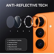 Set di protezioni per la fotocamera con strass per Samsung Galaxy S26+ Northjo - Arancione
