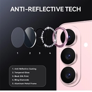 Set di protezioni per la fotocamera con strass per Samsung Galaxy S26+ Northjo - Rosa