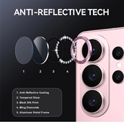 Set di protezioni per la fotocamera con strass per Samsung Galaxy S26 Ultra Northjo - Rosa
