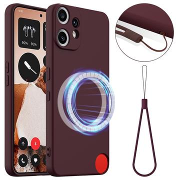 Custodia in silicone liquido per Nothing CMF Phone 2 Pro - compatibile con MagSafe - Vino Rosso