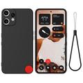 Custodia in silicone liquido con cinghia a mano per Nothing CMF Phone 2 Pro - Nera