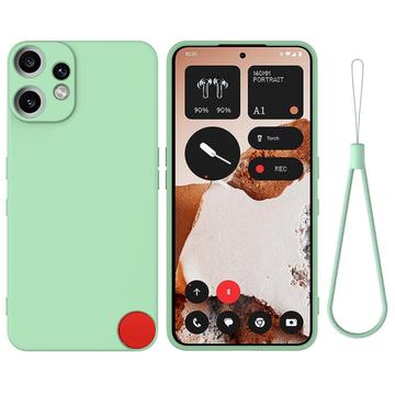Custodia in silicone liquido con cinghia a mano per Nothing CMF Phone 2 Pro - Verde