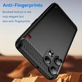 Custodia in TPU spazzolato per Nothing Phone (3a) Lite - Fibra di Carbonio - Nera