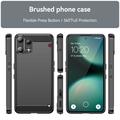 Custodia in TPU spazzolato per Nothing Phone (3a) Lite - Fibra di Carbonio - Nera