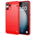 Custodia in TPU spazzolato per Nothing Phone (3a) Lite - Fibra di Carbonio