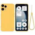 Custodia in silicone liquido con cinghia a mano per Nothing Phone (3a) Lite - Gialla