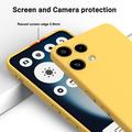 Custodia in silicone liquido con cinghia a mano per Nothing Phone (3a) Lite - Gialla