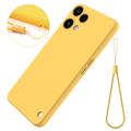 Custodia in silicone liquido con cinghia a mano per Nothing Phone (3a) Lite - Gialla